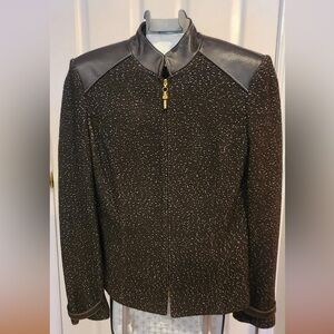 St. John Collection Brown Textured Blazer